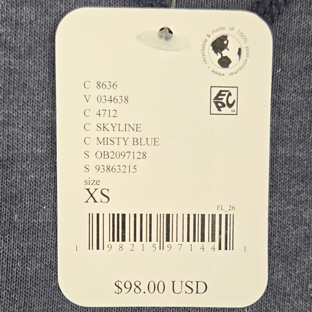 Free People Cropped Shirt Womens XS Misty Blue Sleeveless Tank Top Yoga Gym New - Picture 7 of 11